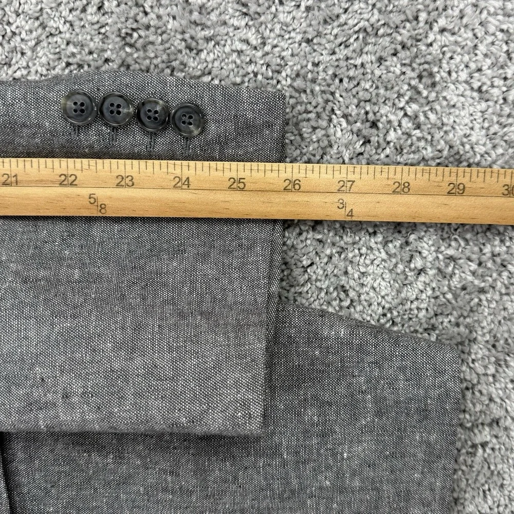 Stafford Linen Blazer Men's 50R Gray Classic Fit Signature Sport Coat Dual Vent